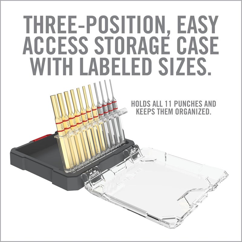 Real Avid 11-Piece Pin Punch Set - Portable All-in-One Punch Set with Storage Case - Choose Between Roll Pin, Standard or Brass and Steel Set - Image 5